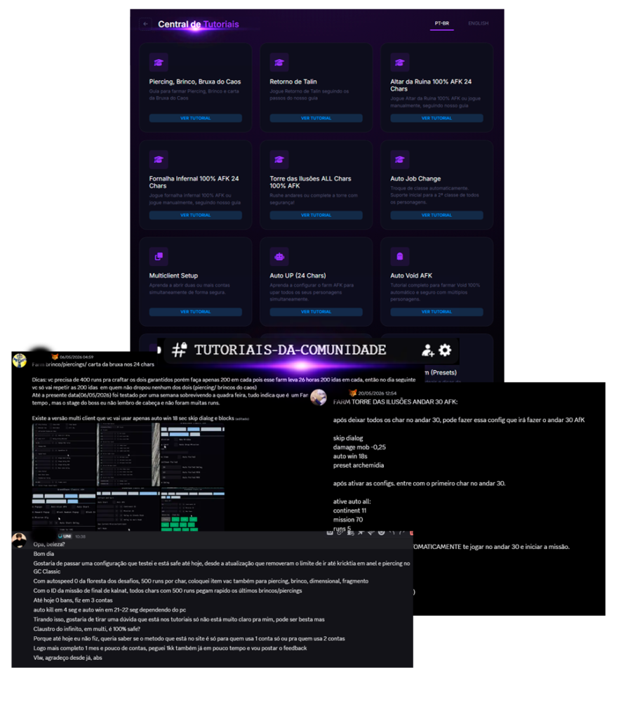 Central de Tutoriais e Tutoriais de Comunidade
