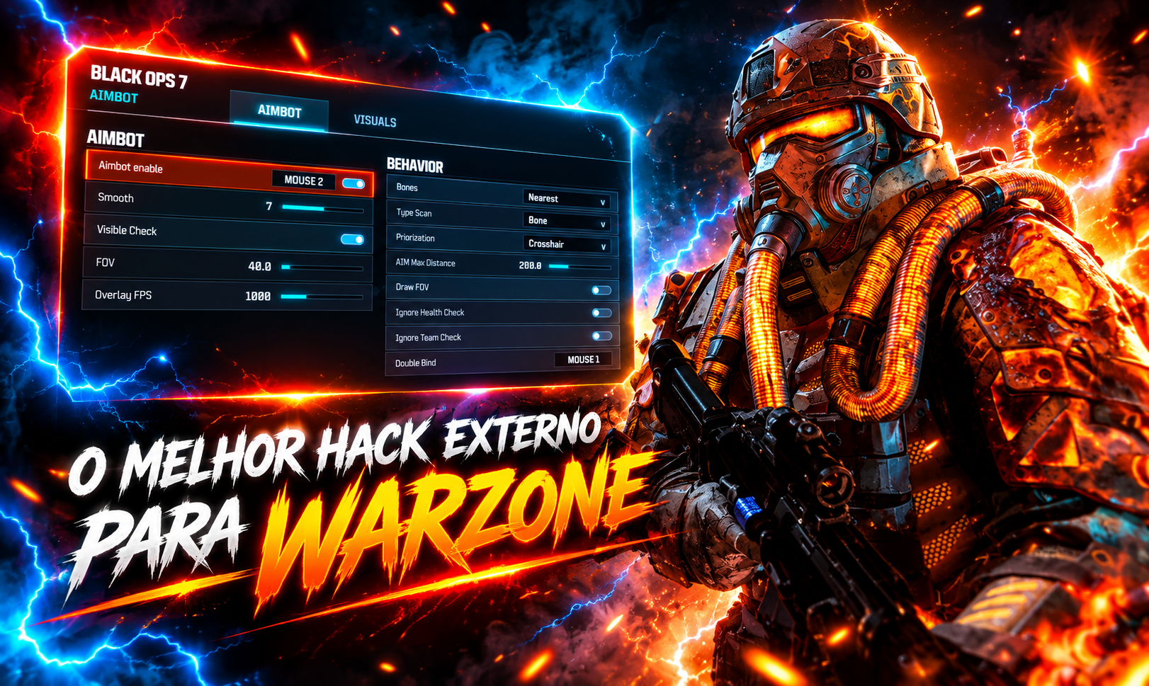 Ilustrar o melhor hack para warzone