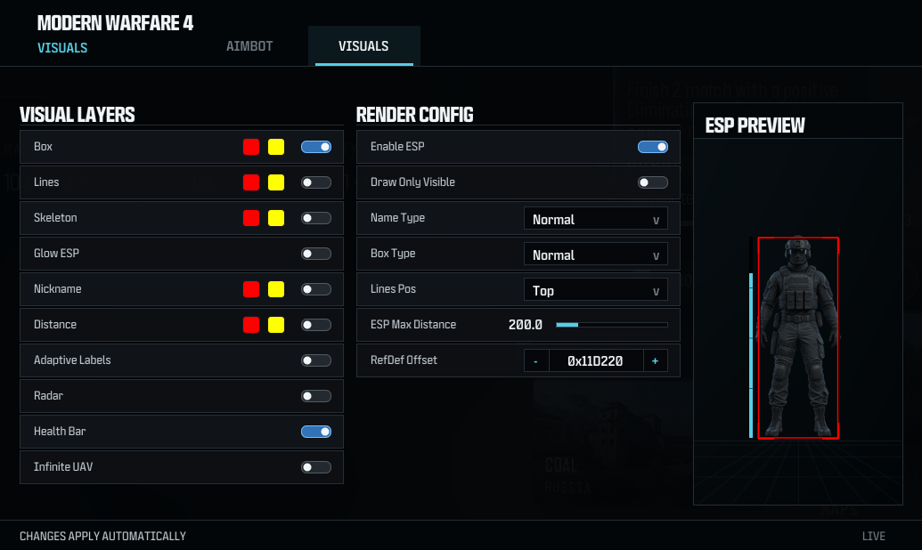 Menu MW4 ESP